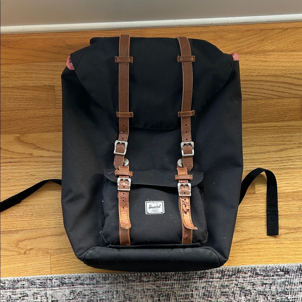 Herschel Supply Company Black Backpack with Brown Straps